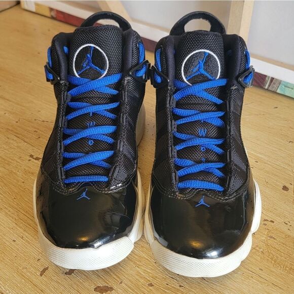 Space Jam 6 Ring Jordan’s Space Jam 2018 • Black Patent Royal White • Kids 2 - Picture 6 of 14